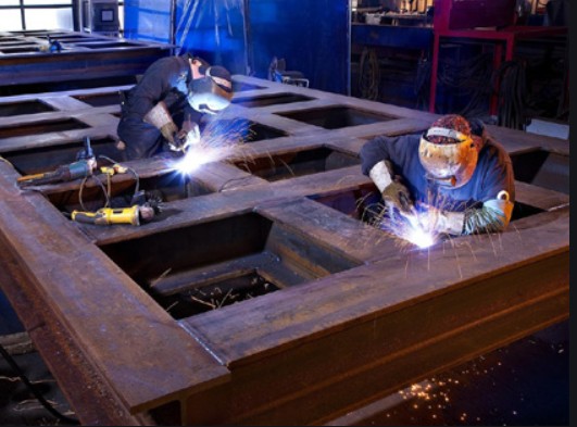 Steel fabrication work documented in the company profile